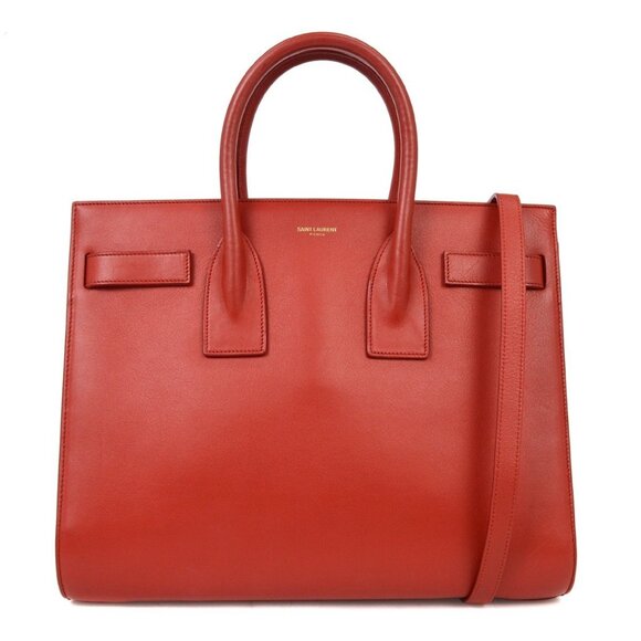 Saint Laurent Red Sac de Jour Small 2way Handbag DMR355153.0714 NQ00779 - Picture 1 of 9